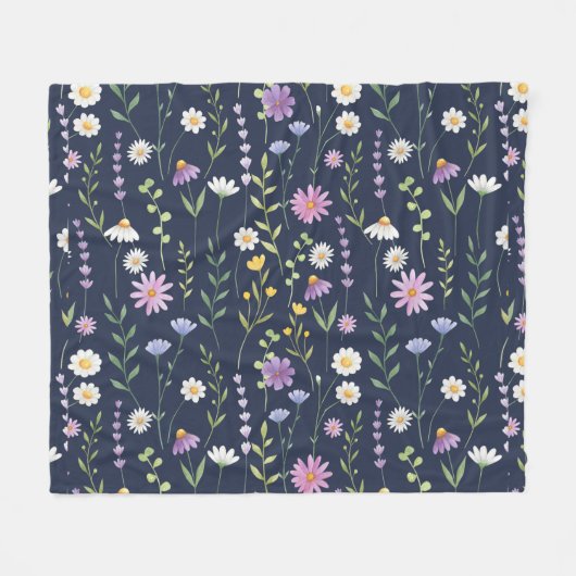 Floral Surface Pattern-Mode Spring Flowers Fleece Deken (Voorkant (Horizontaal))