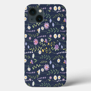 Floral Surface Pattern-Mode Spring Flowers iPhone 13 Hoesje