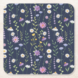 Floral Surface Pattern-Mode Spring Flowers Kartonnen Onderzetters