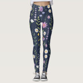 Floral Surface Pattern-Mode Spring Flowers Leggings (Voorkant)