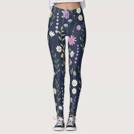 Floral Surface Pattern-Mode Spring Flowers Leggings