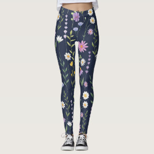 Floral Surface Pattern-Mode Spring Flowers Leggings