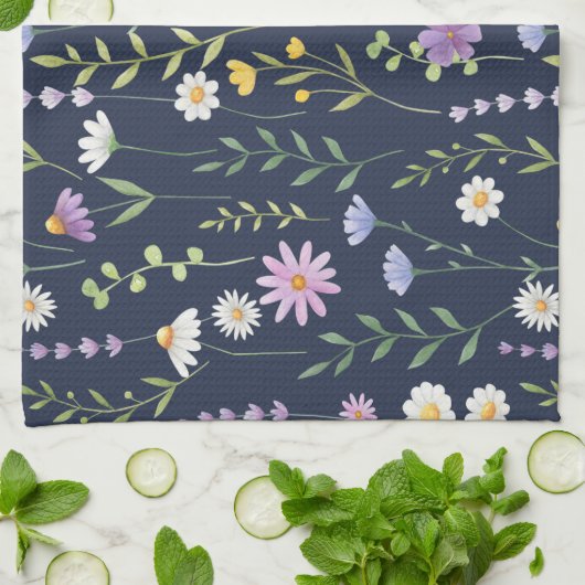 Floral Surface Pattern-Mode Spring Flowers Theedoek (Gevouwen)