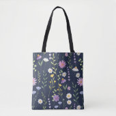 Floral Surface Pattern-Mode Spring Flowers Tote Bag (Voorkant)