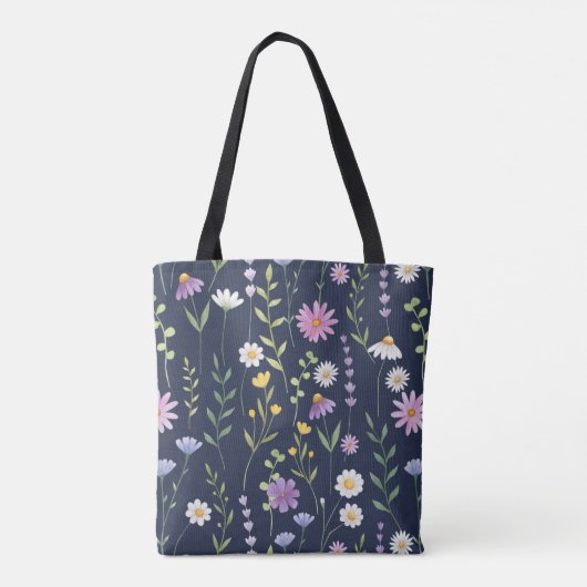 Floral Surface Pattern-Mode Spring Flowers Tote Bag (Achterkant)