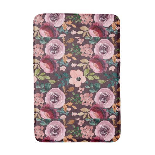 Floral Surface Pattern-Mode Waterverf Kleurrijk Badmat (Voorkant Verticaal)