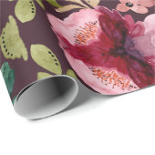 Floral Surface Pattern-Mode Waterverf Kleurrijk Cadeaupapier (Rol Hoek)