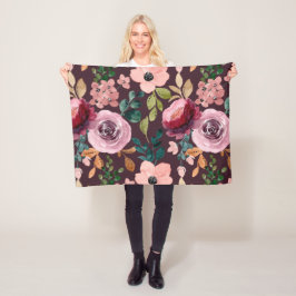 Floral Surface Pattern-Mode Waterverf Kleurrijk Fleece Deken