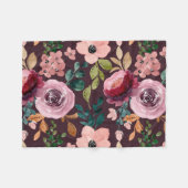 Floral Surface Pattern-Mode Waterverf Kleurrijk Fleece Deken (Voorkant (Horizontaal))