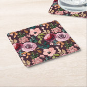 Floral Surface Pattern-Mode Waterverf Kleurrijk Kartonnen Onderzetters (Schuin)