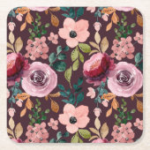 Floral Surface Pattern-Mode Waterverf Kleurrijk Kartonnen Onderzetters (Voorkant)