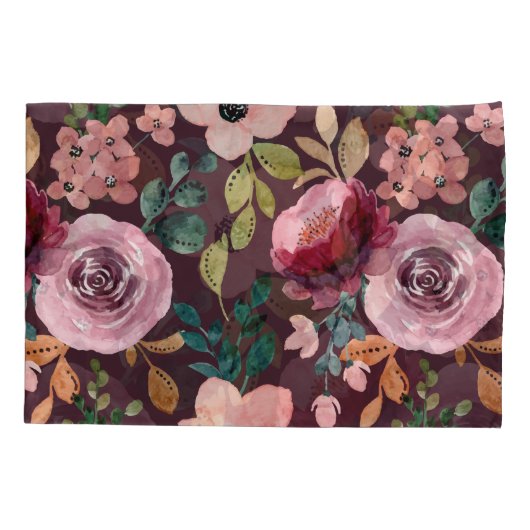 Floral Surface Pattern-Mode Waterverf Kleurrijk Kussensloop (Achterkant-Links)