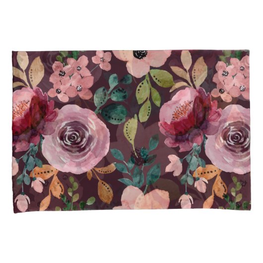 Floral Surface Pattern-Mode Waterverf Kleurrijk Kussensloop (Voorkant-Rechts)