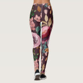 Floral Surface Pattern-Mode Waterverf Kleurrijk Leggings (Achterkant)