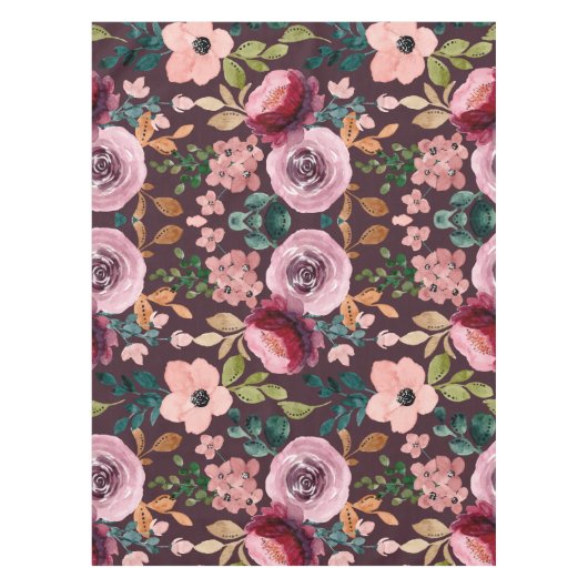 Floral Surface Pattern-Mode Waterverf Kleurrijk Tafelkleed (Voorkant)