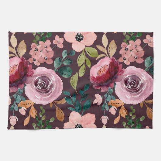 Floral Surface Pattern-Mode Waterverf Kleurrijk Theedoek (Horizontaal)