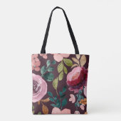 Floral Surface Pattern-Mode Waterverf Kleurrijk Tote Bag (Achterkant)