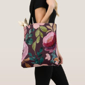 Floral Surface Pattern-Mode Waterverf Kleurrijk Tote Bag (Dichtbij)