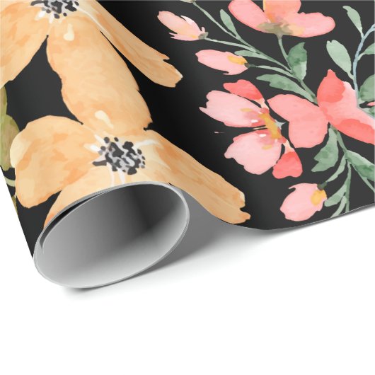 Floral Surface Pattern - Mode Waterverf Spring Cadeaupapier (Rol Hoek)
