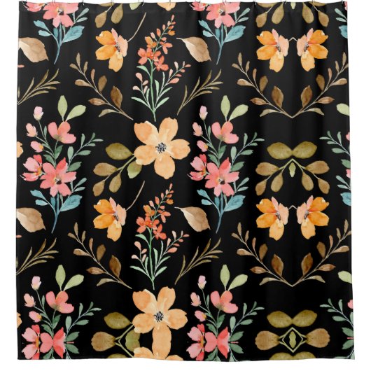 Floral Surface Pattern - Mode Waterverf Spring Douchegordijn (Voorkant)