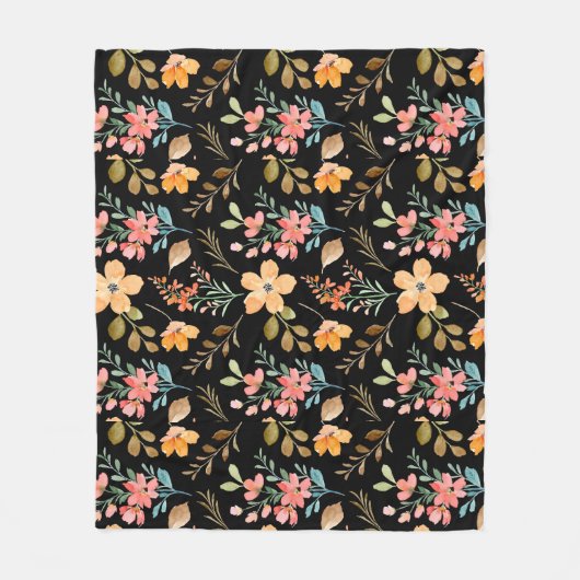 Floral Surface Pattern - Mode Waterverf Spring Fleece Deken (Voorkant)