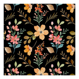 Floral Surface Pattern - Mode Waterverf Spring Perfect Poster