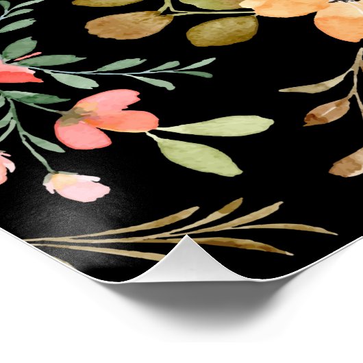 Floral Surface Pattern - Mode Waterverf Spring Perfect Poster (Hoek)