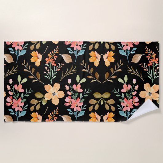 Floral Surface Pattern - Mode Waterverf Spring Strandlaken (Voorkant)