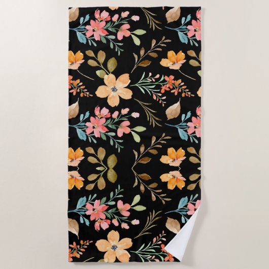 Floral Surface Pattern - Mode Waterverf Spring Strandlaken (Voorkant)