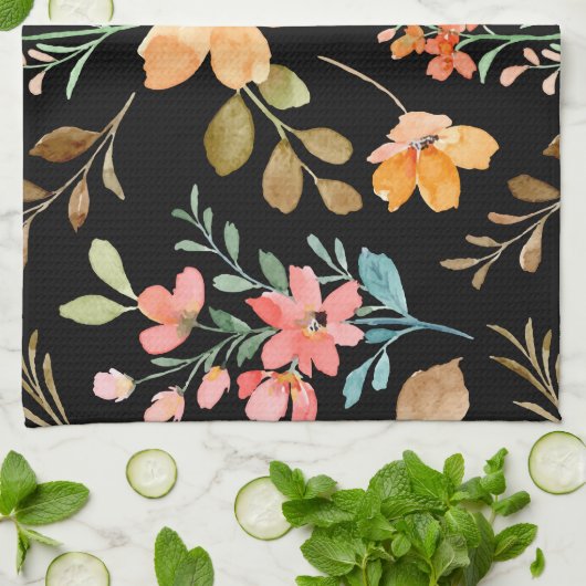 Floral Surface Pattern - Mode Waterverf Spring Theedoek (Gevouwen)