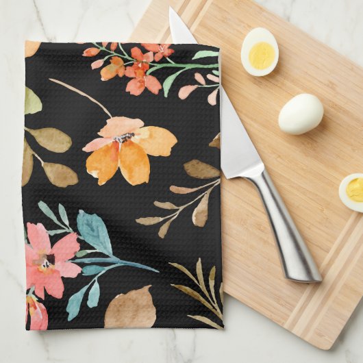 Floral Surface Pattern - Mode Waterverf Spring Theedoek (Quarter Fold)