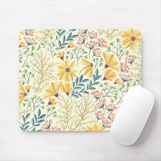 Floral Surface Pattern - Stijlvol Abstract Wallpap Muismat (Met muis)