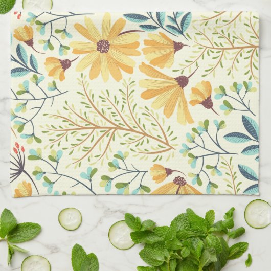 Floral Surface Pattern - Stijlvol Abstract Wallpap Theedoek (Gevouwen)