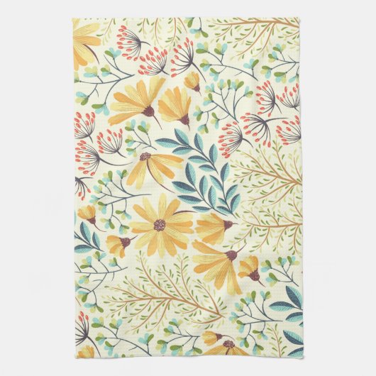Floral Surface Pattern - Stijlvol Abstract Wallpap Theedoek (Verticaal)