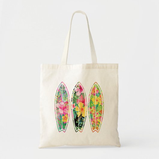 Floral Surfboard Beach Day Tote Bag (Voorkant)