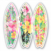 Floral Surfboard Vinyl Sticker (Voorkant)
