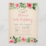 Floral Surprise 16th Birthday Invitation roze Kaart<br><div class="desc">Floral Surprise 16th Birthday Invitation roze Waterverf Flower. Kinderen van afgelopen dag. Girl Lady Teen Teenage Bday Bash nodigt uit. Roze bloem. Vintage. 13e 15e 16e 18e 21e 30e 40e 50e 60e 70e 90e 100e, Alle leeftijden. Voor verdere aanpassing, te klikken gelieve de knoop "van de Aanpassing het"en ons ontwerphulpmiddel...</div>