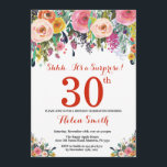 Floral Surprise 30th Birthday Invitation Red Kaart<br><div class="desc">Floral Surprise 30th Birthday Invitation for Women. Waterverf bloem. Rood, roze, geel, Oranje, Paars ventilator. Volwassen verjaardag. 30e 40e 50e 60e 70e 90e 100e 13e 15e 16e 18e 20e 21e elke leeftijd. Voor verdere aanpassing, te klikken gelieve de knoop "van de Aanpassing het"en ons ontwerphulpmiddel te gebruiken om deze sjabloon...</div>