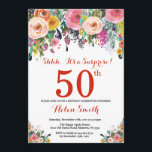 Floral Surprise 50th Birthday Invitation Red Kaart<br><div class="desc">Floral Surprise 50th Birthday Invitation for Women. Waterverf bloem. Rood, roze, geel, Oranje, Paars ventilator. Volwassen verjaardag. 30e 40e 50e 60e 70e 90e 100e 13e 15e 16e 18e 20e 21e elke leeftijd. Voor verdere aanpassing, te klikken gelieve de knoop "van de Aanpassing het"en ons ontwerphulpmiddel te gebruiken om deze sjabloon...</div>