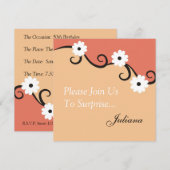 Floral Surprise 50th Birthday Party Kaart (Voorkant / Achterkant)