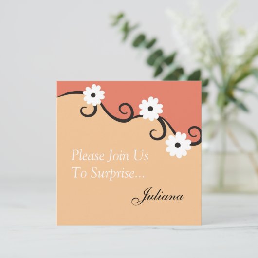 Floral Surprise 50th Birthday Party Kaart (Staand voorkant)