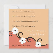 Floral Surprise 50th Birthday Party Kaart (Achterkant)