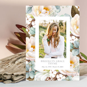 Floral Surround Photo Memorial Programme Programma