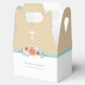 Floral Swag in Gold en Aqua Bedankdoosjes (Geopend)