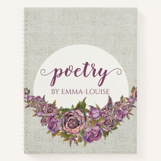 Floral Swag Specialized Poetry Notitieboek (Voorkant)