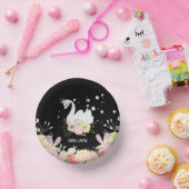Floral Swan Birthday Papieren Kommen (Feest)