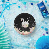 Floral Swan Birthday Papieren Kommen (Feest)