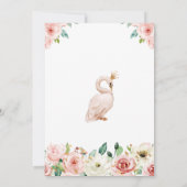 Floral Swan Princess Baby Shower Kaart (Achterkant)