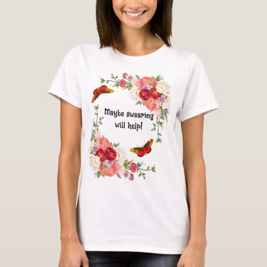 Floral Swearing T-shirt (Voorkant)