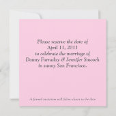 Floral Sweep Roze Grijs Gelieve de datum op te sla Save The Date (Achterkant)
